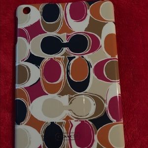 COACH Mini I-pad case. Multicolored Scarf design.